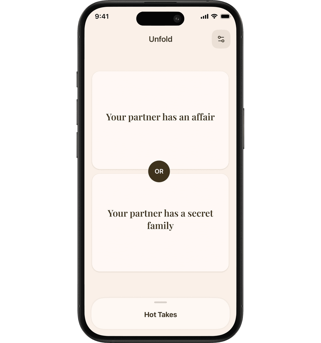 Unfold app — hot takes
